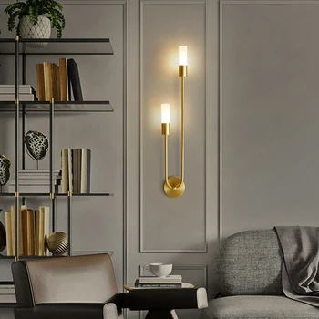 Perete moderne de iluminat de aur simplu studiu Sufragerie camera de zi de decorare arta de fundal designer de dormitor noptieră cu lampă de perete