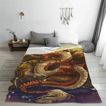 Legenda Chineză Dragoni Pături Catifea Primavara/Toamna Zodiac Mit Animal Respirabil Moale Arunca Pătură de Acasă în aer liber Covor Bucata