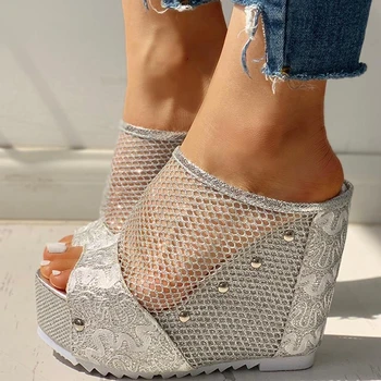 2022New INS Fierbinte de Vară de Moda Tocuri Înalte, Sandale Casual de Vara Plasă Sandale Femei Cool Pantofi cu Platforma Femeie