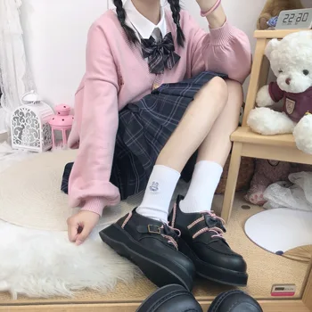 Fata Kawaii lolita dulce pantofi retro gros-jos dragoste catarama mici pantofi din piele JK uniformă de student pantofi fete pantofi loli cos