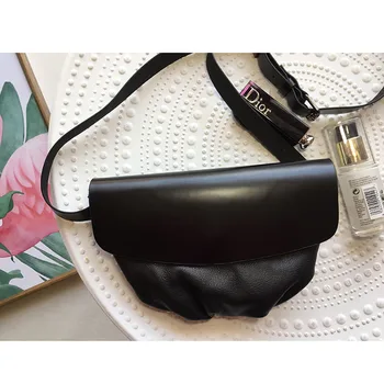 Mini-geantă mică personalizate talie sac negru din piele rece piept mic sac de piele de sex feminin sac