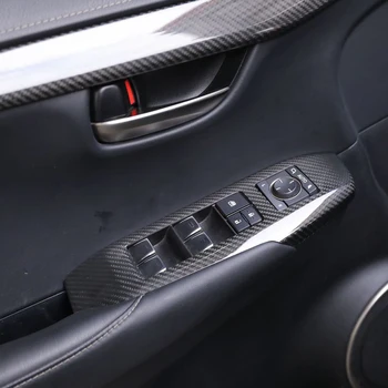 Real Fibra de Carbon Interior Ușă și Fereastră de Ridicare Panou de Control Butonul Într-Autocolante auto Shell Caz Pentru Lexus NX200 300-2020
