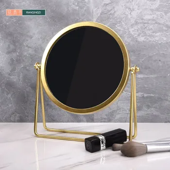 Oglinda de Birou tur Pliabil Masa de toaleta Oglinda Cosmetica Cămin Studențesc Machiaj Oglindă de Mână Metalice de Lux de Lumină