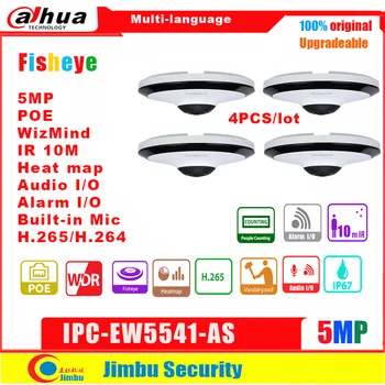 Dahua WizMind Fisheye Camera IP de 5MP IPC-EW5541-CA PoE IR10M H. 265 IVS Mic Built-in Card SD de Supraveghere Audio Video Foto