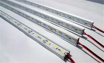 50pcs/lot 36LEDs 50CM SMD5730 LED Bar de Lumină 12V Aluminiu Benzi cu LED-uri Cu Lumina în formă de V în formă de U din Aluminiu canal