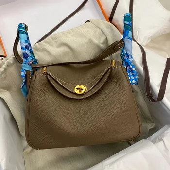 2021 noi din piele sac de femei de top din piele Lindi sac de aur cataramă geanta pe un umăr portabil medicina pentru femei geanta pentru femei