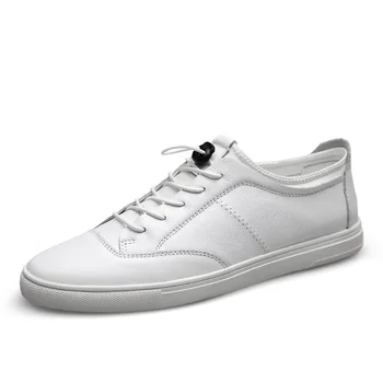 Barbati Casual Pantofi pentru Bărbați Alb Dantelă Sus Adidași din piele 2020 Noua Moda Respirabil Moale Mens Pantofi Plat Sport Barbati Incaltaminte