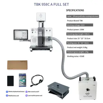 TBK-958C DIY Mașină de Marcare cu Laser Pentru iPhone 8-12 Pro Max Sticla Spate Demontare Cadru de Tăiere Separator Cu 2 Bucati Matrite