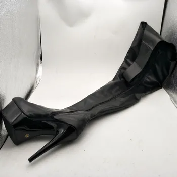 6 inch Plus Dimensiune 34-46 Pantofi pentru Femei Talie-lungime Cizme Ultra Tocuri inalte Cizme de 15 Cm Sexy Coapsei Cizme de Over -- Genunchi Cizme