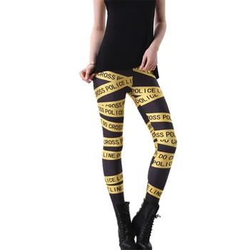 VIIANLES Cruce Scrisoare Leggins Punk Rock Legging pentru Femei Imprimate LeggingFitness Pantaloni Push-Up Mujer