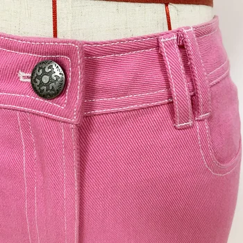 2021 Primăvară Chic pentru femei Denim pantaloni de creion de Înaltă calitate femei de culoare roz, blugi B882