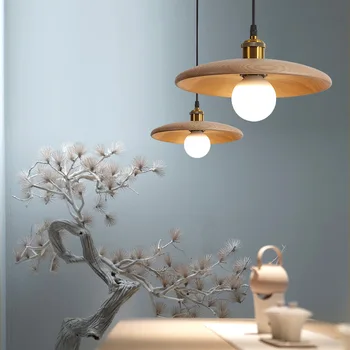 Nordic simplu din lemn masiv pandantiv lampă camera de zi sala de mese pandantiv lampă de noptieră dormitor lampă lampă decorativă