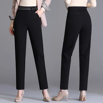 Elastic Talie Pantaloni pentru Femei 2021 Noi Skinny Cariera Figura Pantaloni Costum Negru Pantaloni Casual