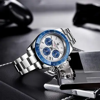 2020 PAGANI DESIGN Nou de Lux Mens Ceasuri Sport Brand Cuarț Încheietura ceas Clasic pentru Bărbați din Oțel Inoxidabil, Sticlă de Safir Ceas deșteptător