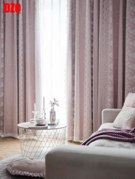 Personalizate Minimalist Modern, Dantela Stil Printesa Complet Opace perdele pentru Camera de zi Dormitor Plutitoare Cortina Terminat
