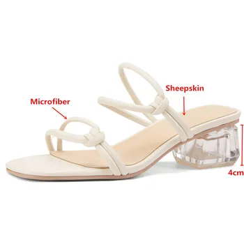 Orignice Simplu Transparent De Înaltă Papuci Femei Gladiator Sandale De Vara Noi Deget De La Picior Pătrat Rochie De Mireasa Chic Pantofi Marime Mare 34-45