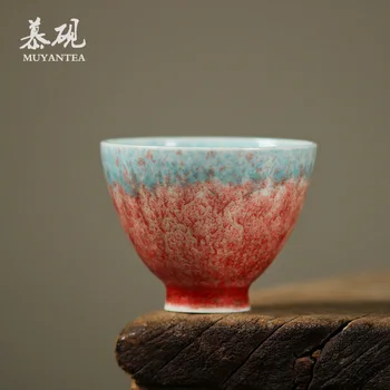 MuYan mână pentru jingdezhen cuptor de ceramică cani de ceai rosu glazura, maestrul cupa Japoneză kung fu set de ceai eșantion ceașcă de ceai