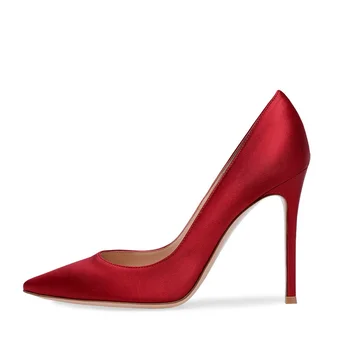 De înaltă Pompe Tocuri Unic Slip-on a Subliniat Deget de la picior pentru Femei Brand Pantofi Clasici de Mătase Superficial Subțire Toc Solid, Elegant Doamnelor Pantofi