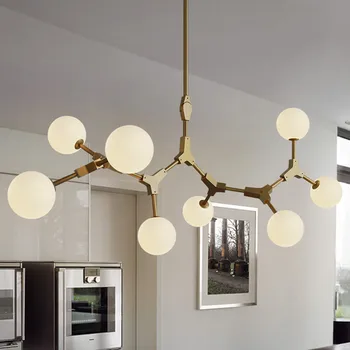Nordic copacul candelabru Modern de Aur lungi candelabru Camera de zi Sala de Mese moleculară Insulă Bucătărie cameră lumini decorative