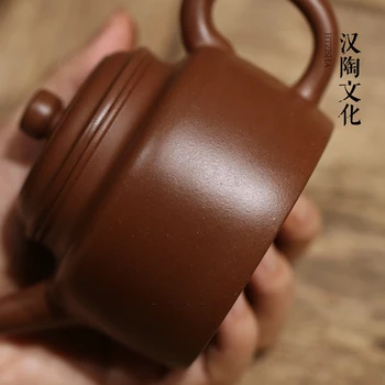 Yixing pur manual recomandat dezbrăcat de minereu de jos groove qing DE ceas oală de lut violet ceainic kung fu set de ceai
