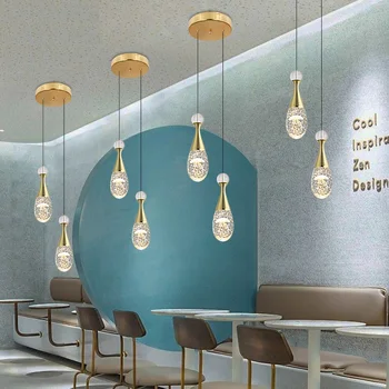 Modernă cu LED-uri Lampă de Pandantiv Sticla de Parfum din Cristal cu Bule Coloana Cafe Candelabru Individuale Living Arta Restaurant Lumină
