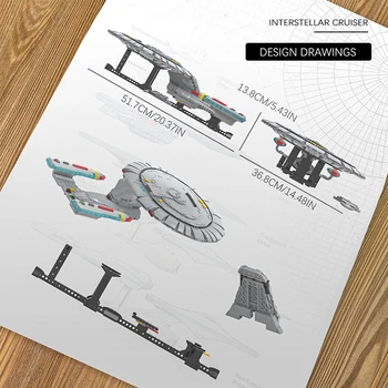 MOC navă Spațială Interstelară clasa Galaxy 2360s Explorer Blocuri Kit Star Aeronava Model Cărămizi DIY Jucării Pentru copii Cadouri