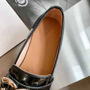 Dimensiunea 34-42 Femei Pompe de Piele de Moda de Primăvară de Înaltă Platforma Toc Gros Pantofi Retro Birou Doamnă Încălțăminte Lanțuri de 3cm S2186