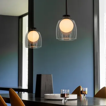 Led-uri moderne piatră luciu pendente de iluminat lumina lumiere living pandantiv lumina dormitor lampă de agățat sala de mese ușoare