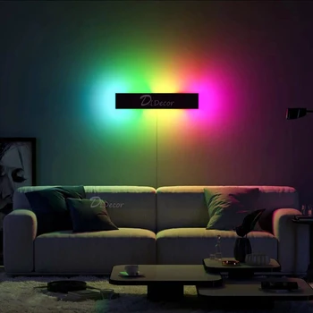 Nordic RGB Lampă de Perete pentru Dormitor cu LED-uri Colorate Perete Lampă de Control de la Distanță Tranșee de Perete Decor Acasă Atmosferică Atmosfera Lampa