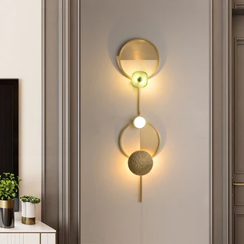 De lux Cupru Lampă Verde de Marmură, Candelabre, pentru Dormitor, Living Loft Culoar Acasă Interior Iluminat cu LED-uri Lămpi de Perete