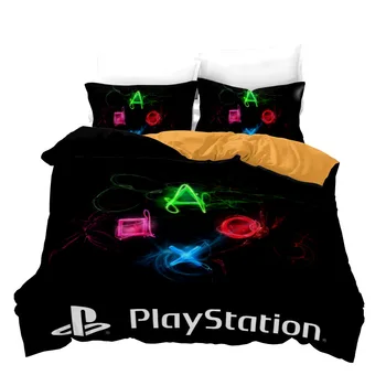 Joc PlayStation Set de lenjerie de Pat 3D de Imprimare Populare Gamer pentru Dormitor Copii Gamepad Carpetă Acopere Seturi de Decor Acasă Singur Rege Queen-Size