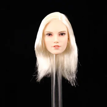 1/6 nivel European Feminin de Frumusete de sex feminin părul de Argint, cap de sculptură Cap Sculpta timp De 12