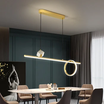 Modern Luminile LED pentru Sufragerie, camera de zi Noptiera lampă de Pandantiv de metal Rotund tub Agățat Lampă interioară corp de iluminat