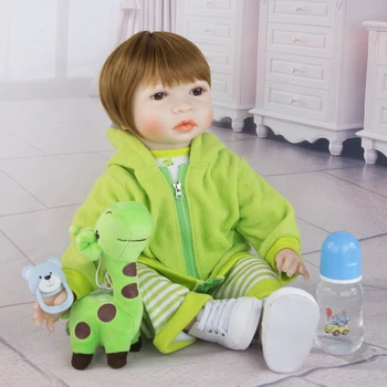 22 Inch KEIUMI Silicon Renăscut Baby Dolls Corpul de Pânză 55 CM Păpuși Jucărie Design Nou Jucărie pentru Copii Playmate Surprindă Copilul
