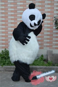Blana Lunga Chineză Panda Mascota Costum Cosplay Petrecerea De Ziua Parada Rochie Tinuta