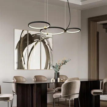 Led-uri moderne piatră lampă de agățat luciu pendente candelabru lumini pandantiv candelabru de iluminat comercial sala de mese