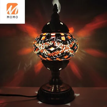 Obiceiul arab antic designTable Lampă Lampă de Birou pentru culoar decor Marocan Felinar colorat Mozaic de Sticla Masă Lumini