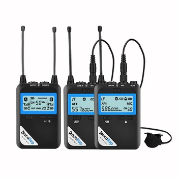 Microfon Lavaliera Wireless Sistem KACALLAP ALLAP-W2 Kit de 100 de Canale de Înaltă Omnidirectional UHF Profesionale Mic Kit (2Rx+1Tx)