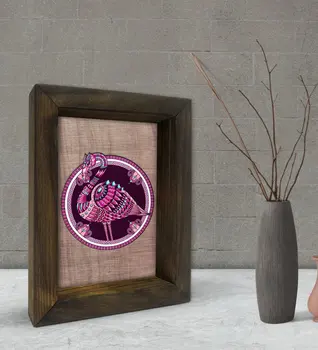 BK Cadou Flamingo Design Decorativ Natural Cadru din Lemn Masiv de 15x20cm-1