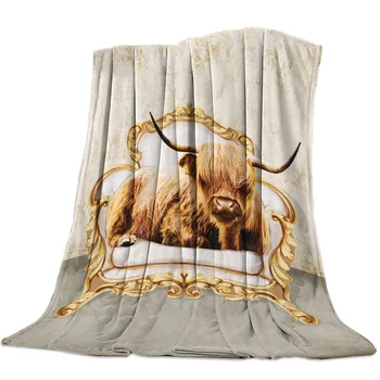Highland Vaca, Stând Pe Canapea, Arunca Pătură Portabil Pătură Moale de Microfibra Canapea Flanel Pături pentru Paturi