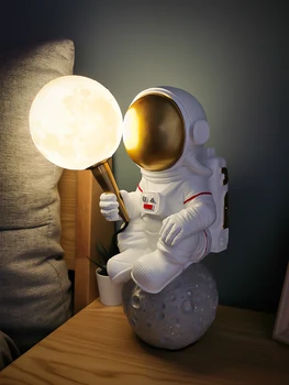 Lampa de birou, lampa de pe noptiera, Nordic decorare dormitor, moon 3D, lampa, creativ astronaut, decor de masă, Veioza
