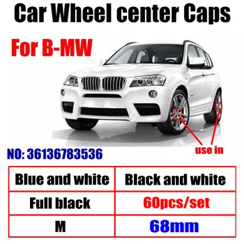 60pcs 68mm 10pins Masina Wheel Hub Centru capace Janta Capace Logo Emblema De BMW E90 F10 F30 E63 F15 E64 E65 E86 E89 E85 E91 E92 E93 F02