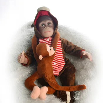 Nou Stil de 19 Inch Păpușă Jucărie Maimuță renăscut Silicon păpușă de Cârpă Corpul 46 cm Cosplay Maimuțe Realist Macaco papusa de plus cadouri