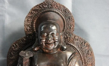 Cântec voge gem S0685 19 Budismul Chinez de Bronz Norocos RuYi Călugăr Statuie a lui Buddha