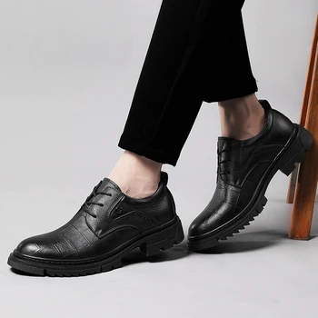 Plus Dimensiune Bărbați Rochie Pantofi Din Piele Naturala Pantofi Barbati Pantofi Eleganți Bărbați Britanici Pantofi Oxfords Birou De Afaceri Pantofi