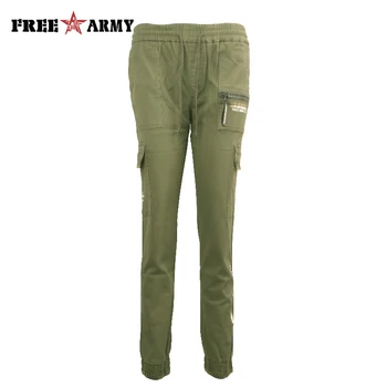 FreeArmy Femei Armata Verde Casual Pantaloni Sport Femei de Imprimare Cordon Elastic pantaloni de Trening Femei Pantaloni GK-9687A