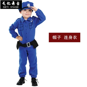 Halloween Băiat/Fată Polițiști Costume Copii Cosplay Armata Uniformă De Poliție De Îmbrăcăminte Set Maneca Lunga Lupta De Performanță Uniformă