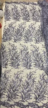 Lipit cu sclipici material de plasă specială SYJ-111522 franceză net dantela tesatura pentru rochie destul de