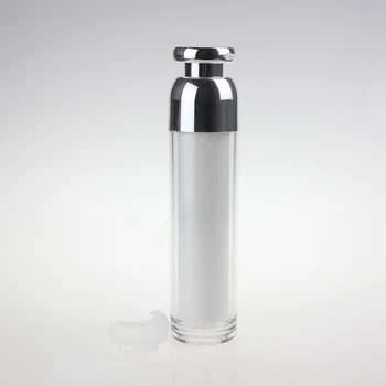 Forma rotund airless 50ml lotiune cosmetice pompa de sticlă, 1.7 OZ pompa airless sticla de lotiune