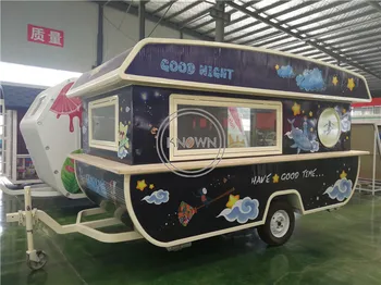 Barcă Cu Pânze Forma Fast-Food Înghețată Hot Dog Fructe Mobil Coș De Alimente Alimente Camion Remorcă De Vânzare